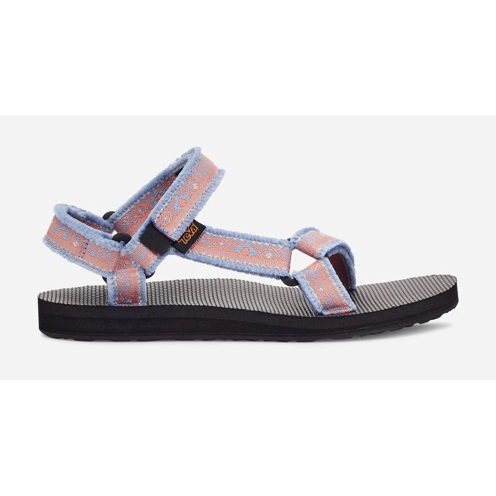 Teva Original Universal Sherpa Sandals Blue Orange Geometric womens 10